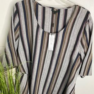 For Cynthia NWT linen striped top, 3x